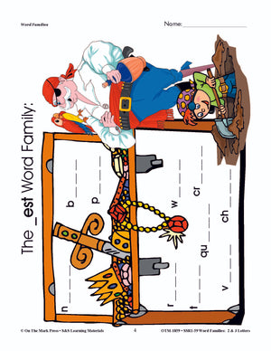 The _est Word Family Worksheets Grades 1-3
