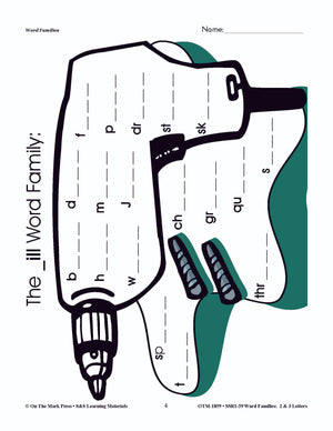 The _ill Word Family Worksheets Grades 1-3