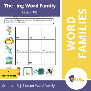 The _ing Word Family Worksheets Grades 1-3
