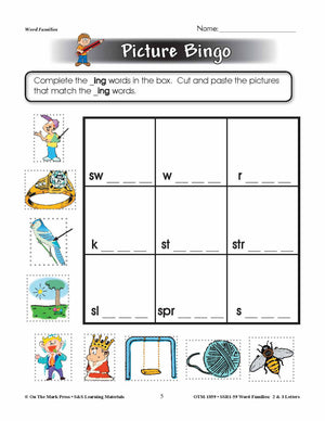The _ing Word Family Worksheets Grades 1-3