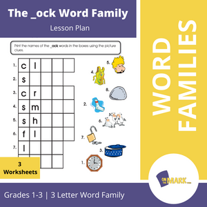 The _ock Word Family Worksheets Grades 1-3
