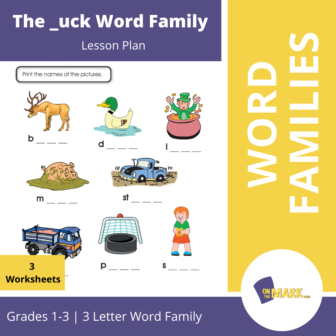 The _uck Word Family Worksheets Grades 1-3