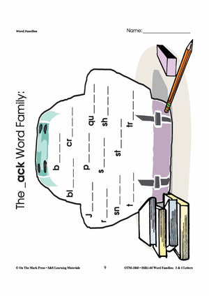 The _ack Word Worksheets Family Grades 1-3