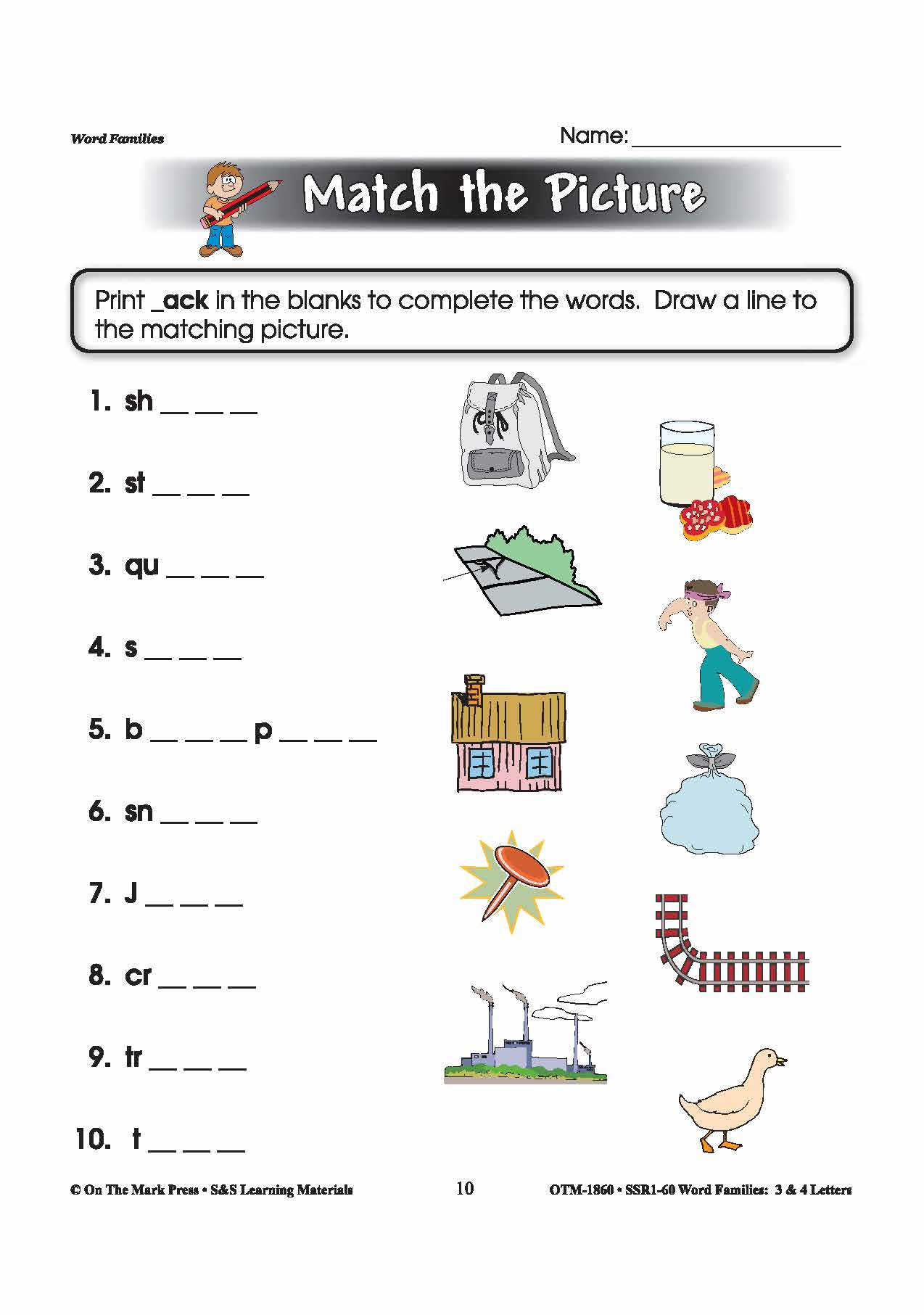 The _ack Word Worksheets Family Grades 1-3