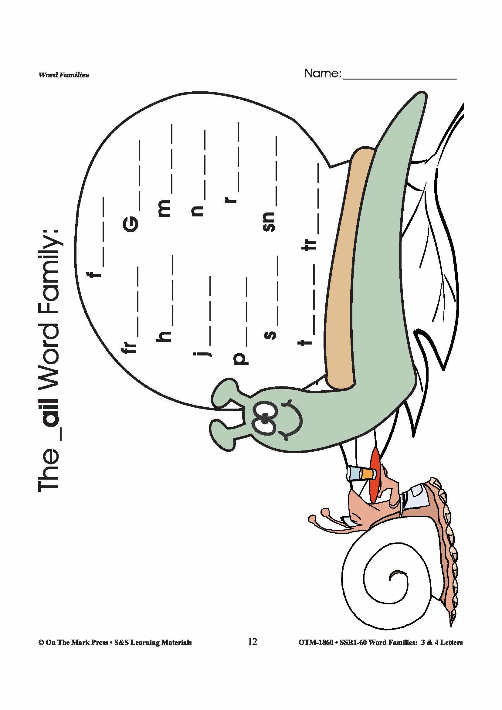 The _ail Word Family Worksheets Grades 1-3