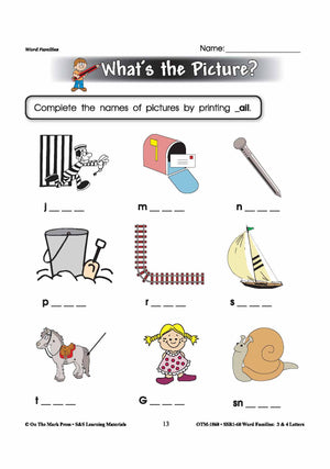 The _ail Word Family Worksheets Grades 1-3