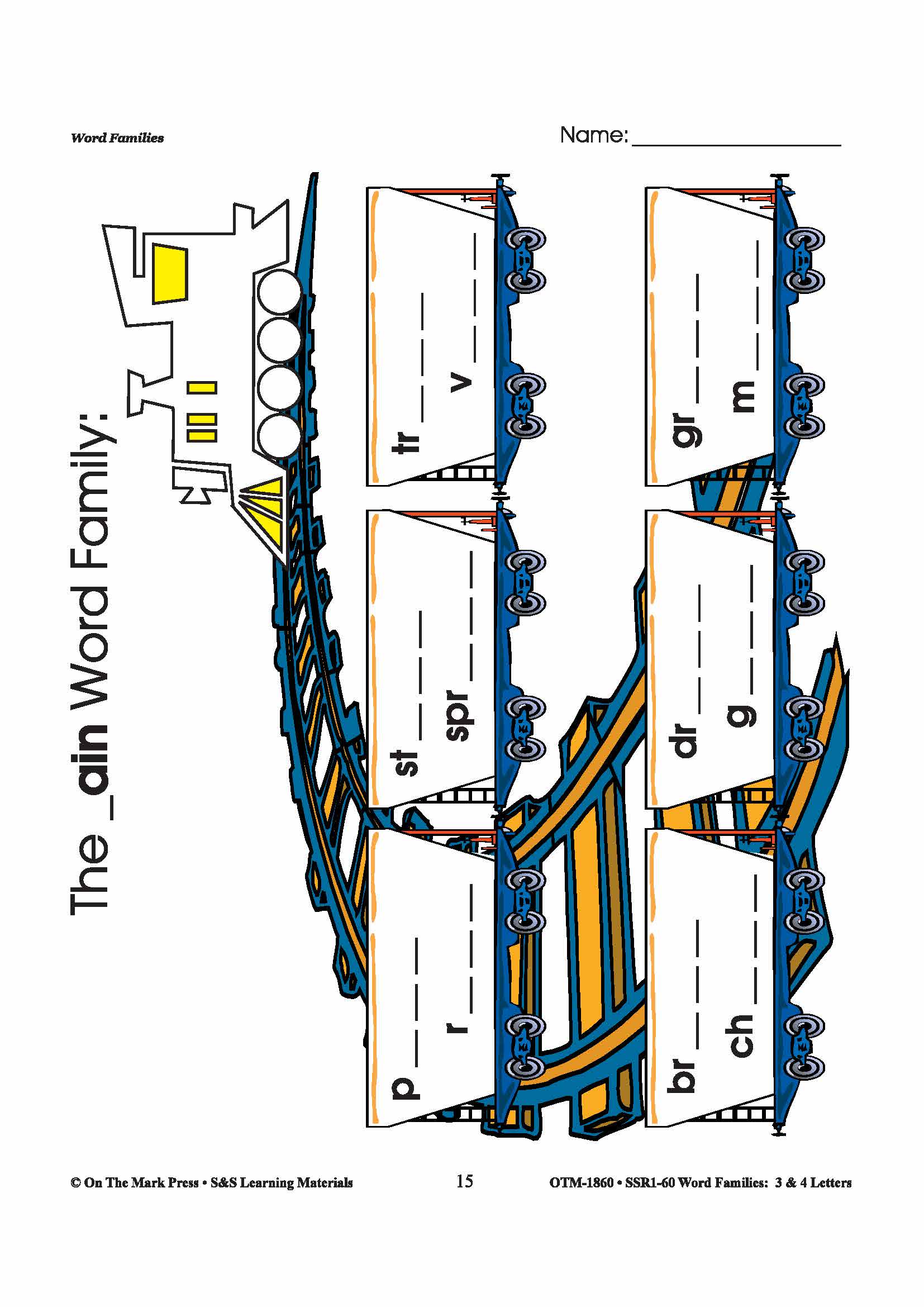The _ain Word Family Worksheets Grades 1-3