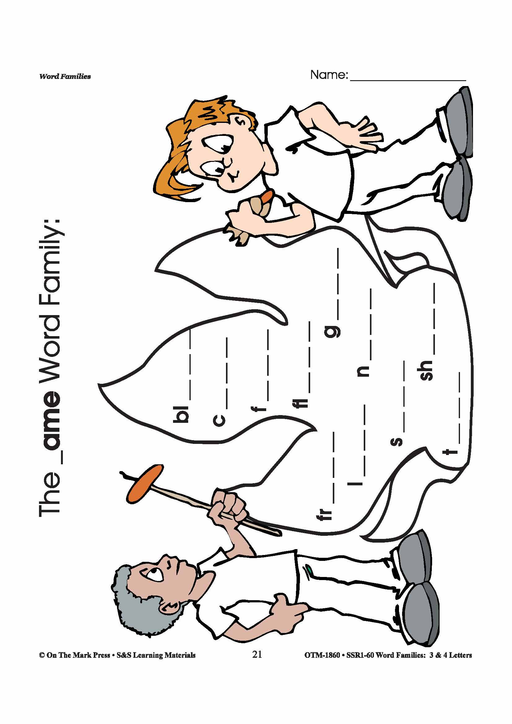 The _ame Word Family Worksheets Grades 1-3