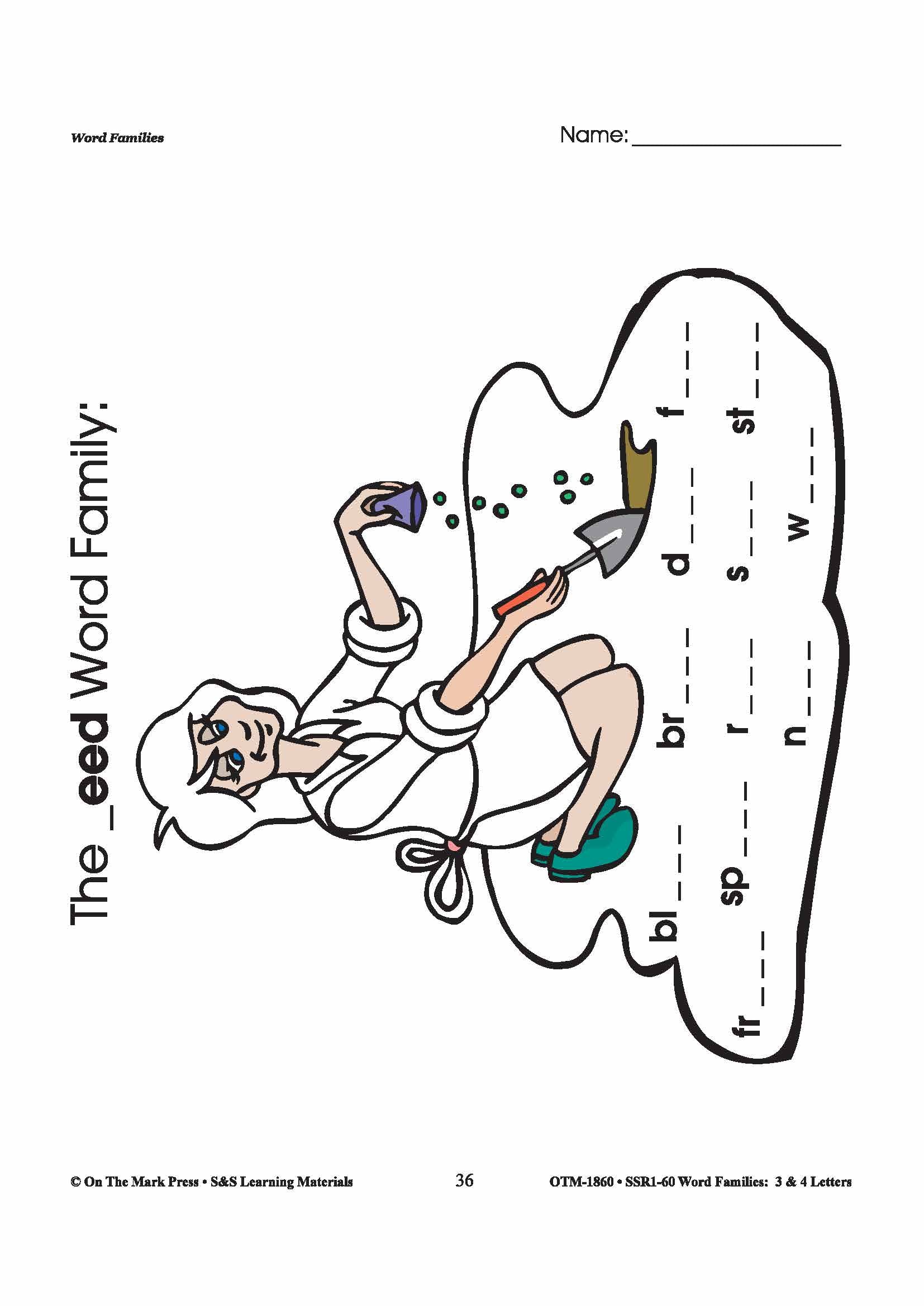 The _eed Word Family Worksheets Grades 1-3