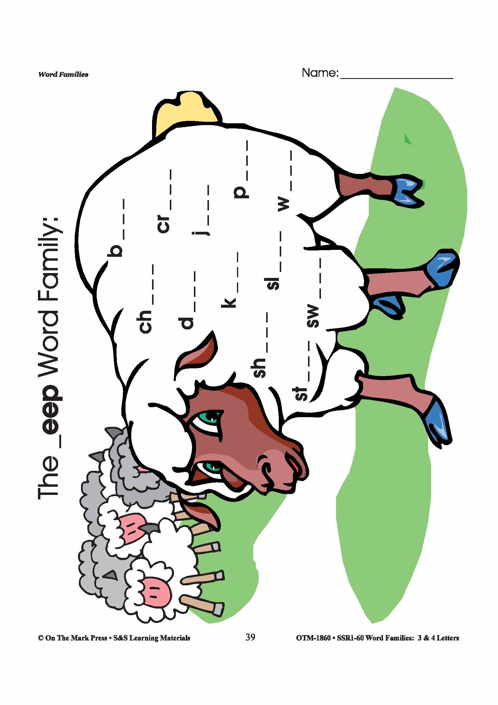 The _eep Word Family Worksheets Grades 1-3