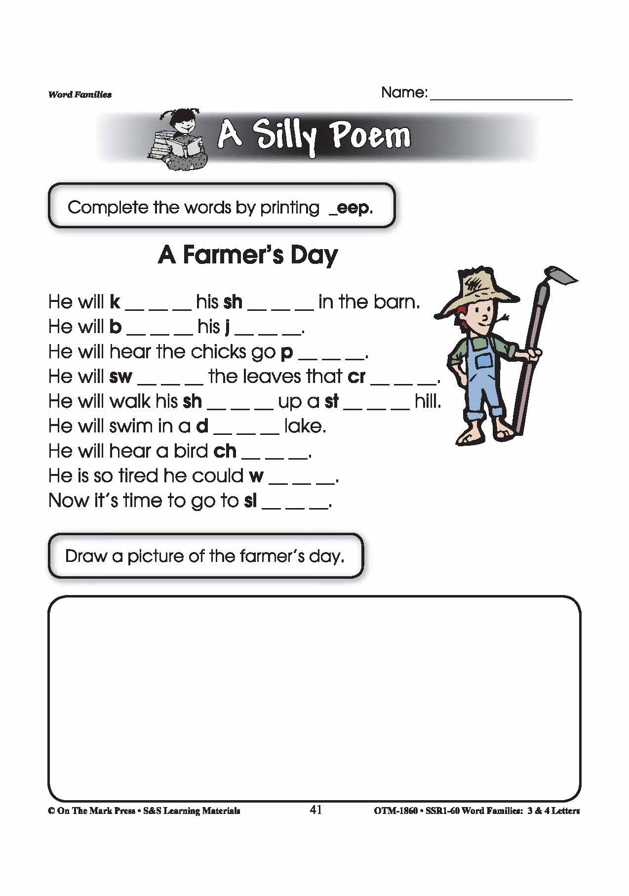 The _eep Word Family Worksheets Grades 1-3