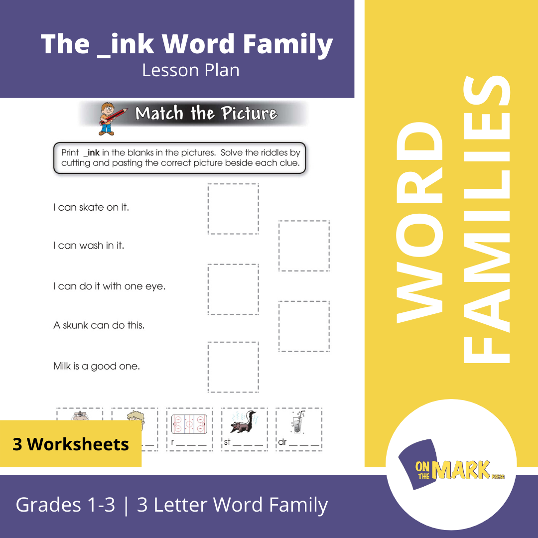 The _ink Word Family Worksheets Grades 1-3