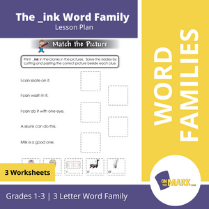 The _ink Word Family Worksheets Grades 1-3