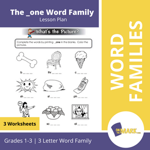The _one Word Family Worksheets Grades 1-3