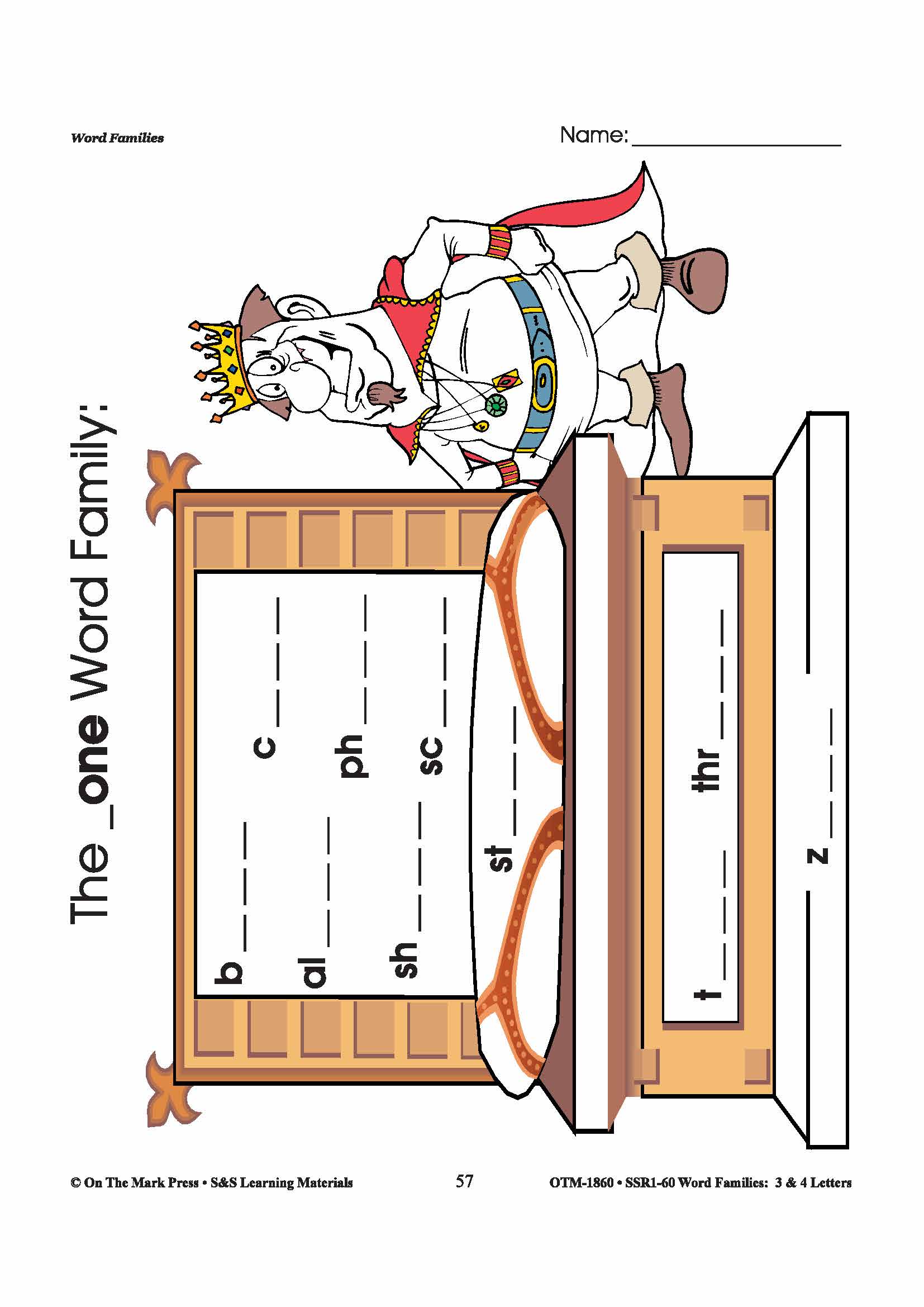 The _one Word Family Worksheets Grades 1-3