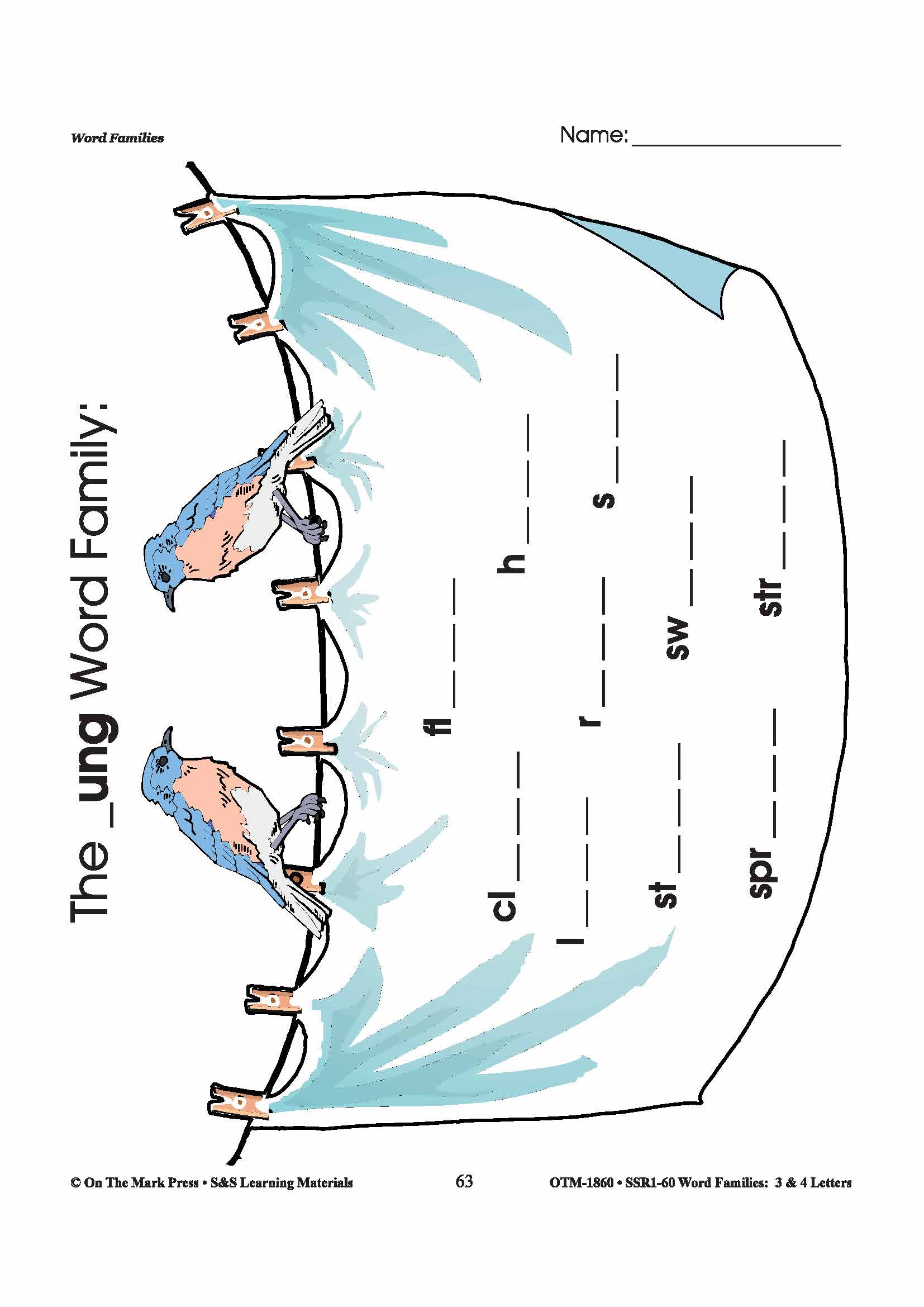 The _ung Word Family Worksheets Grades 1-3