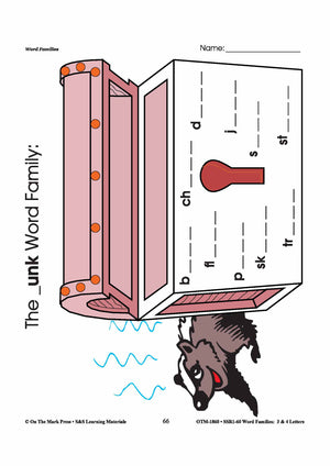 The _unk Word Family Worksheets Grades 1-3