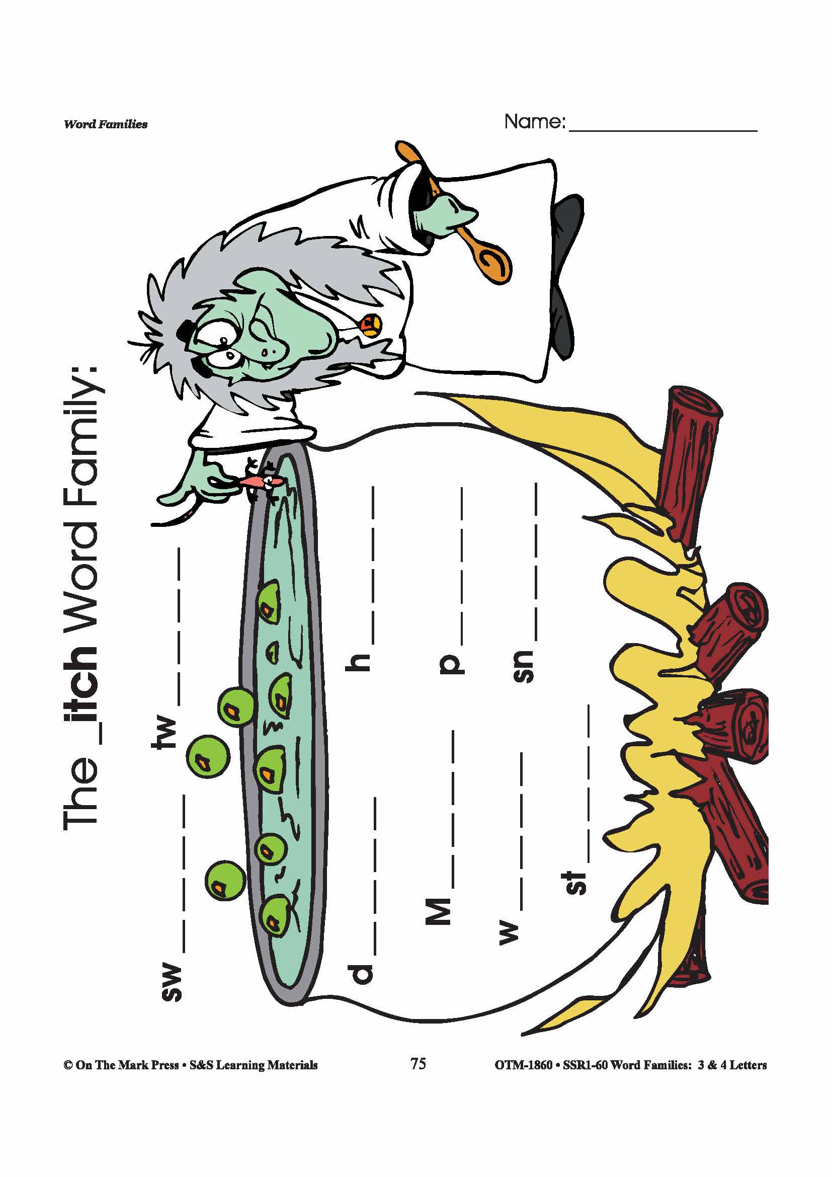 The _itch Word Family Worksheets Grades 1-3