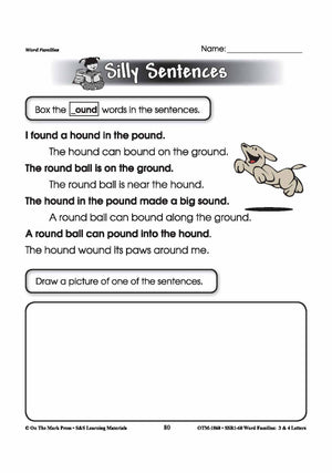 The _ound Word Family Worksheets Grades 1-3