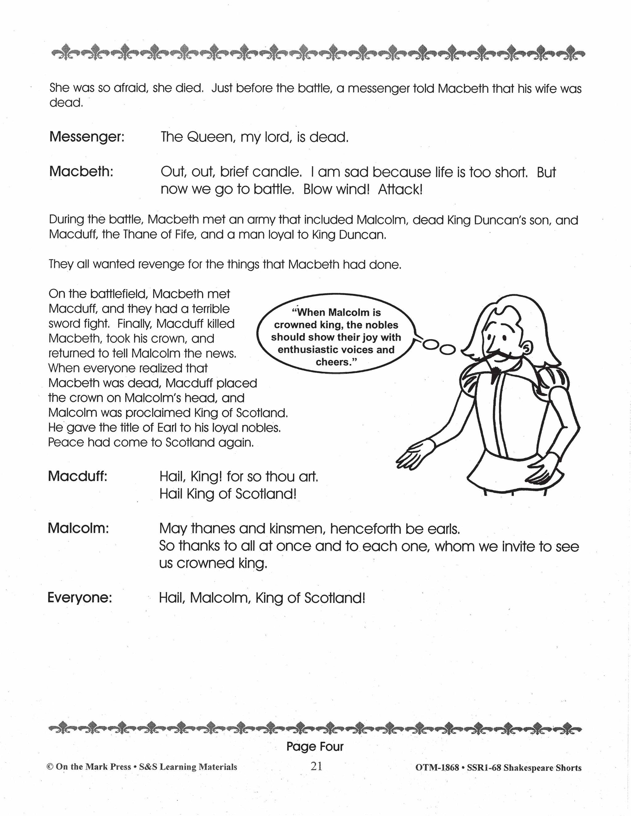 Macbeth Readers' Theater Script Grades 2-4