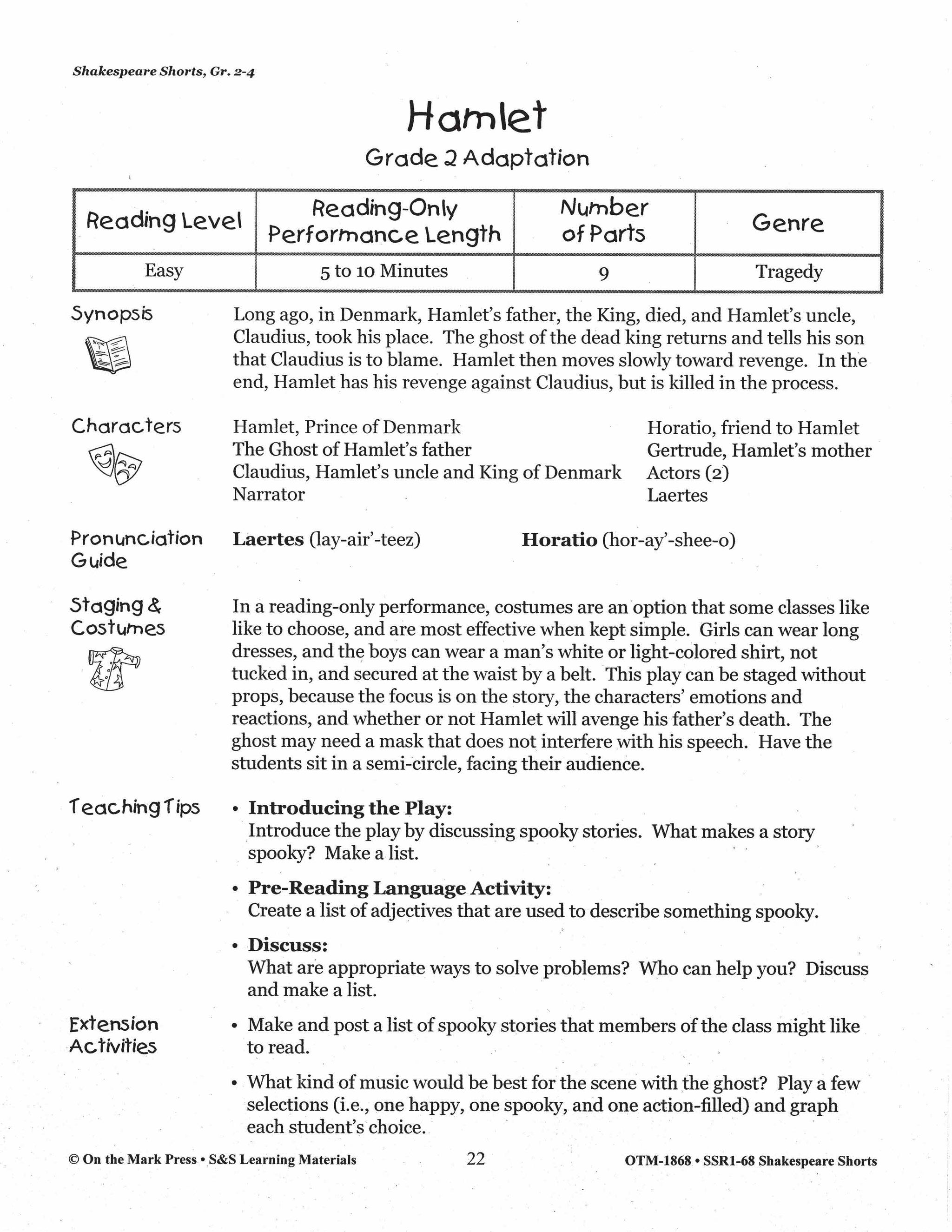 Hamlet Readers' Theater Grade 2