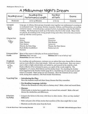 A Midsummer Night's Dream Readers' Theater Gr. 2-4