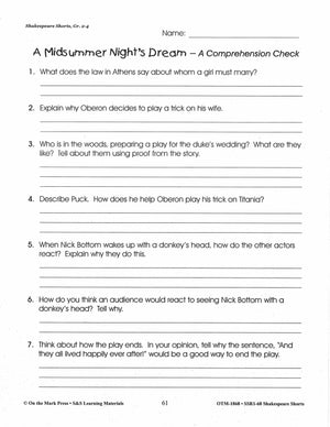 A Midsummer Night's Dream Readers' Theater Gr. 2-4