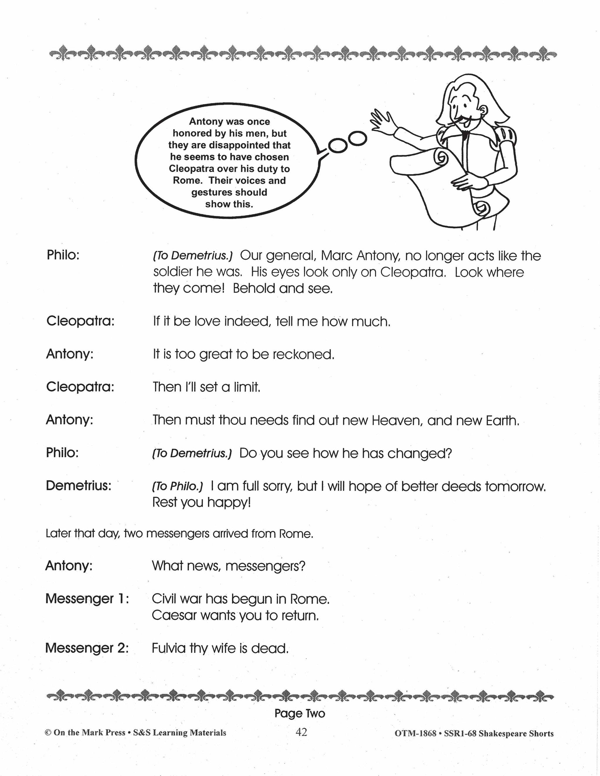 Antony and Cleopatra Readers' Theater Gr. 2-4