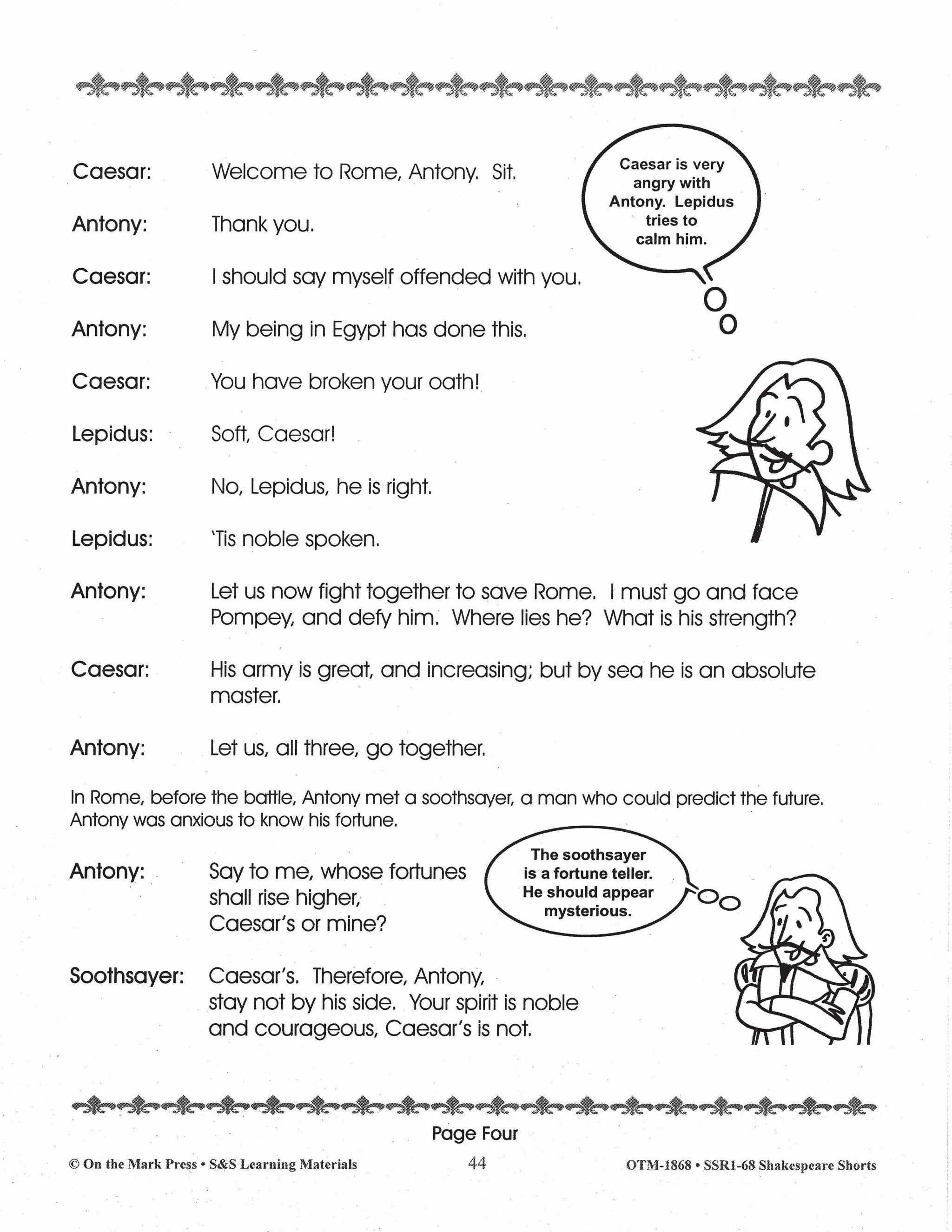 Antony and Cleopatra Readers' Theater Gr. 2-4