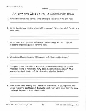 Antony and Cleopatra Readers' Theater Gr. 2-4