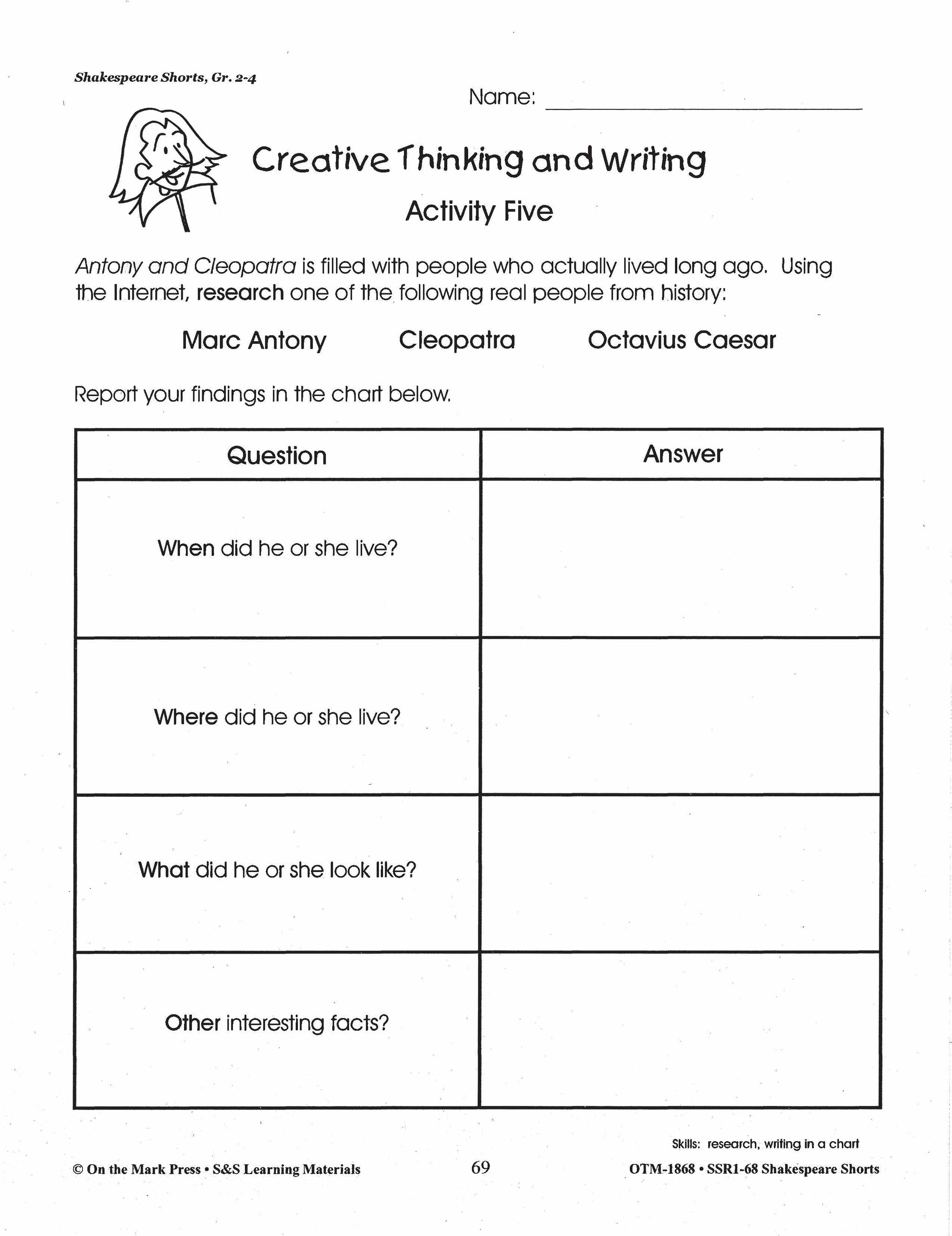 Antony and Cleopatra Readers' Theater Gr. 2-4