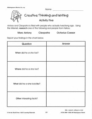 Antony and Cleopatra Readers' Theater Gr. 2-4