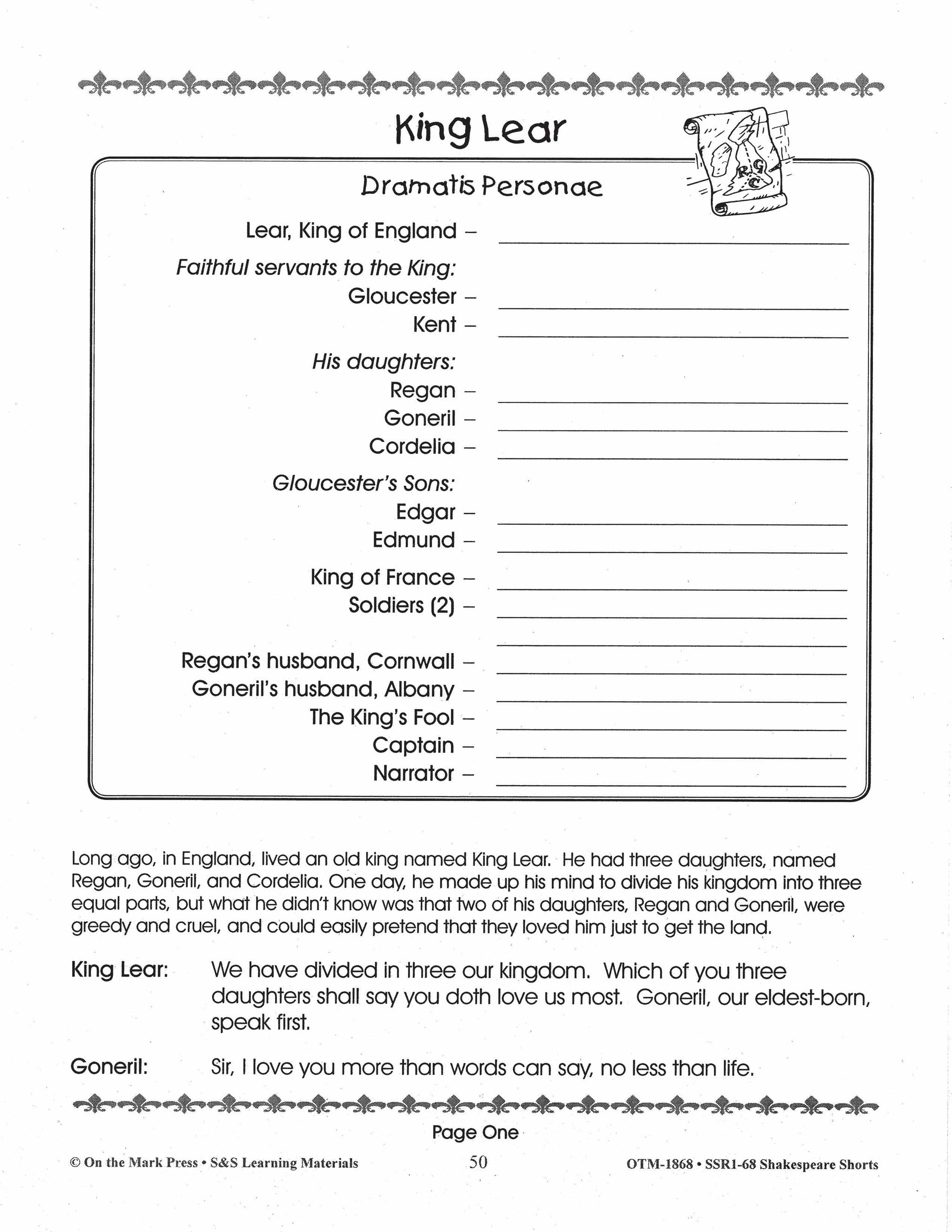 King Lear Readers' Theater Gr. 2-4