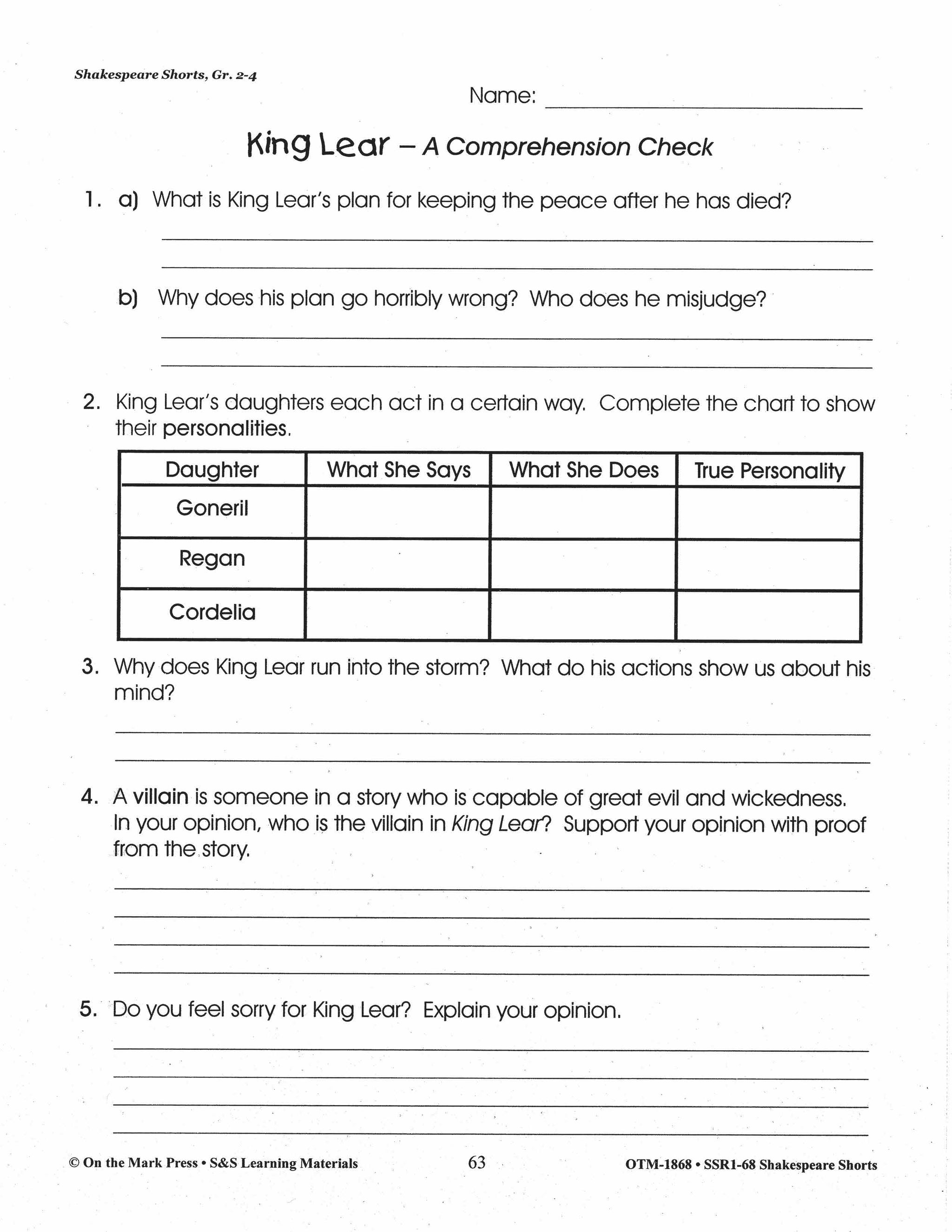 King Lear Readers' Theater Gr. 2-4