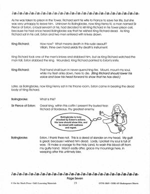 Richard II - Shakespeare Play - A Readers' Theater Script & Activities Gr. 4-6