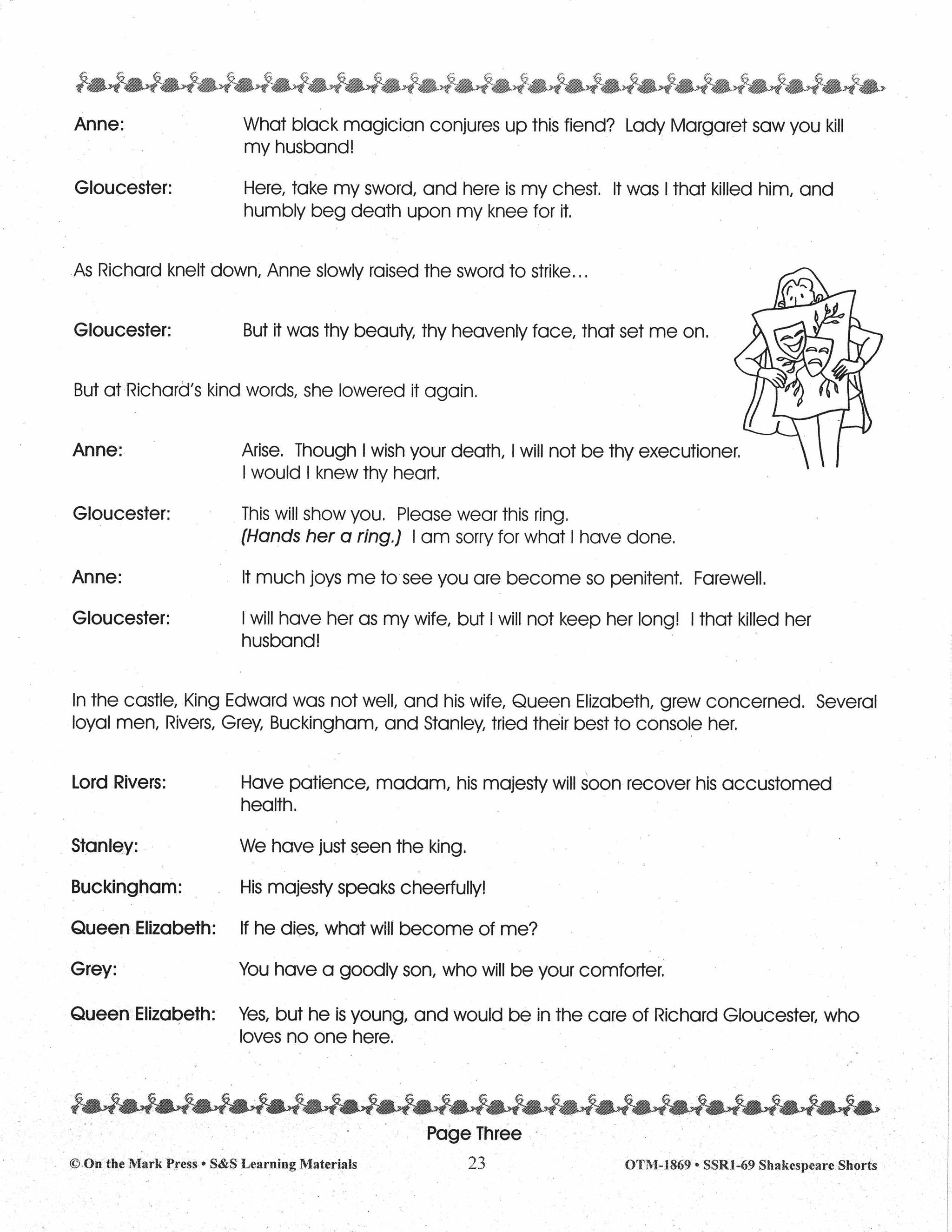 Richard III - Shakespeare Play - A Readers' Theater Script & Activities Gr. 4-6