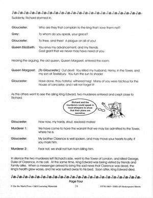 Richard III - Shakespeare Play - A Readers' Theater Script & Activities Gr. 4-6