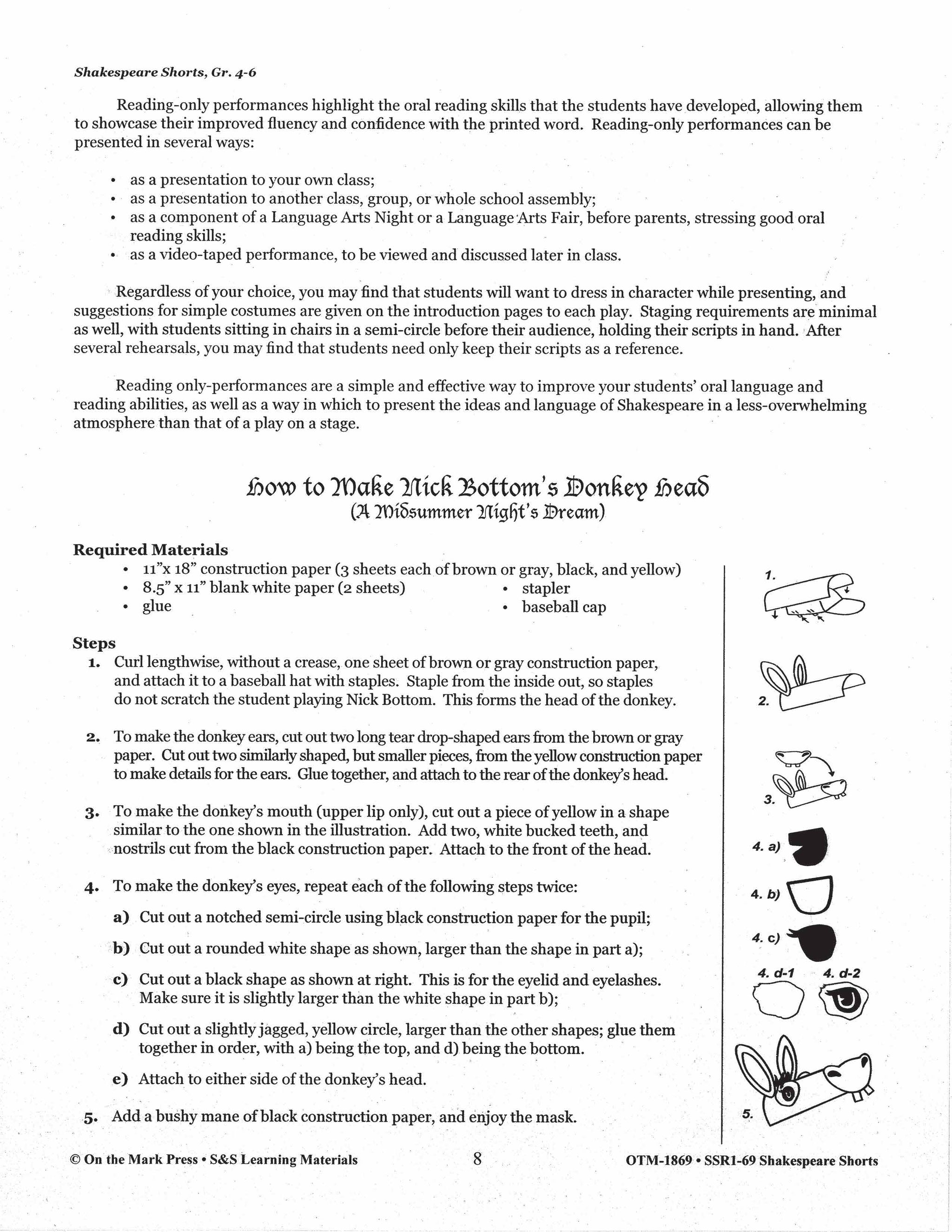 Romeo and Juliet - Shakespeare Play - A Readers' Theater Script & Activities Gr. 4-6