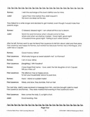 Romeo and Juliet - Shakespeare Play - A Readers' Theater Script & Activities Gr. 4-6