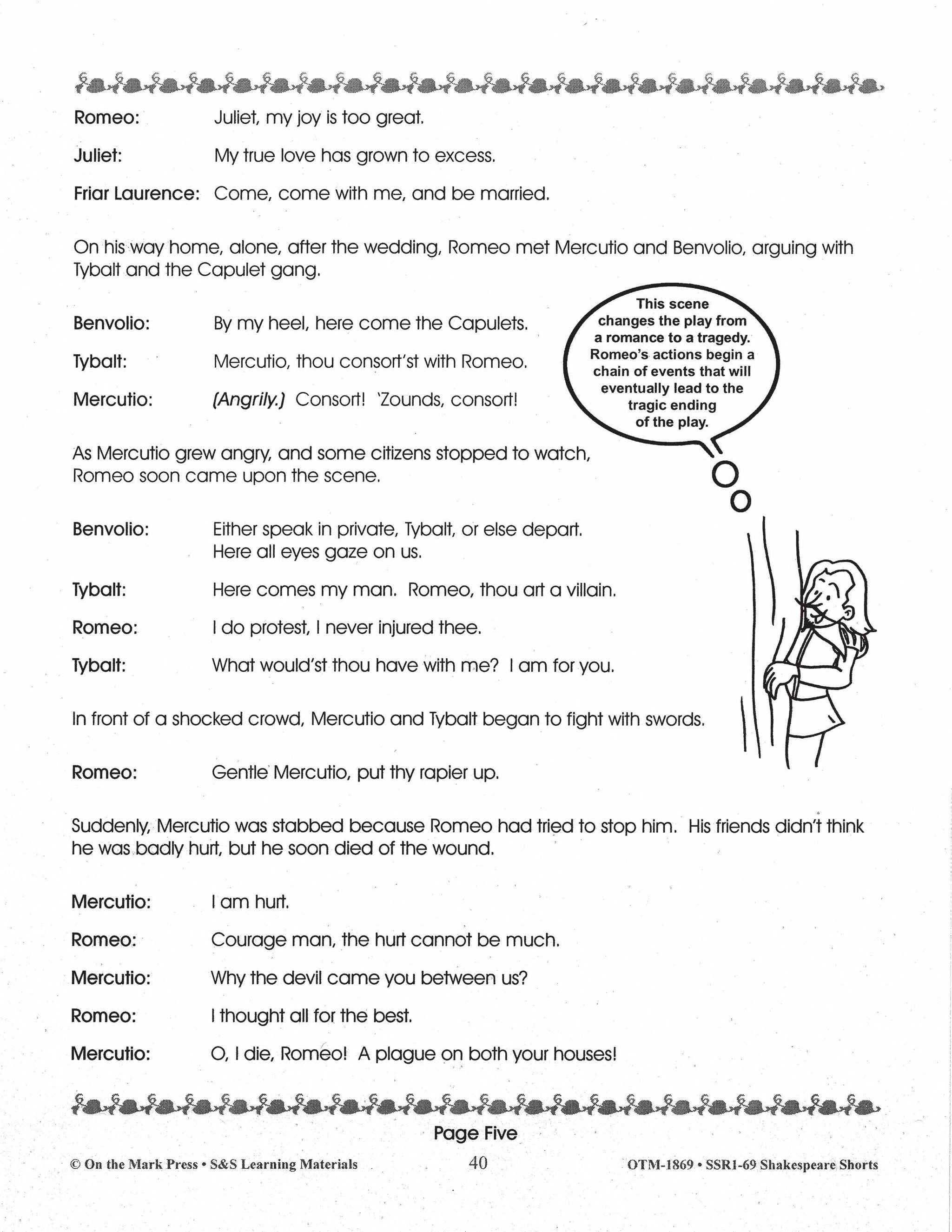 Romeo and Juliet - Shakespeare Play - A Readers' Theater Script & Activities Gr. 4-6