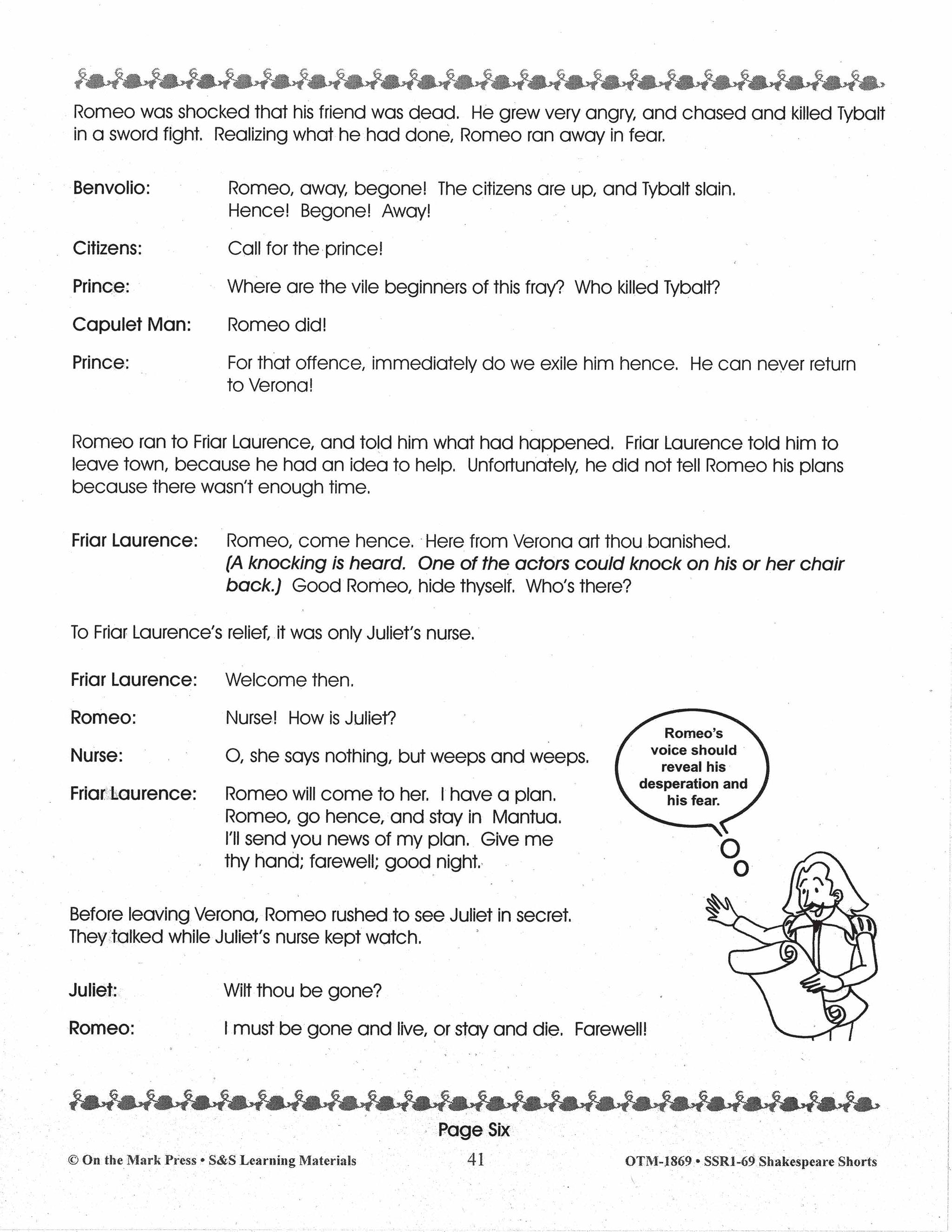 Romeo and Juliet - Shakespeare Play - A Readers' Theater Script & Activities Gr. 4-6