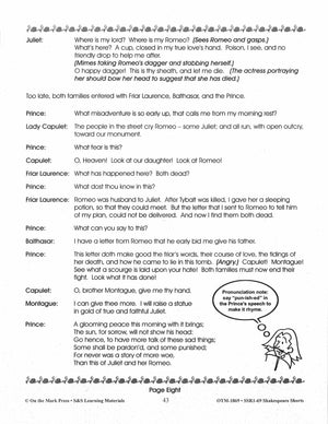 Romeo and Juliet - Shakespeare Play - A Readers' Theater Script & Activities Gr. 4-6