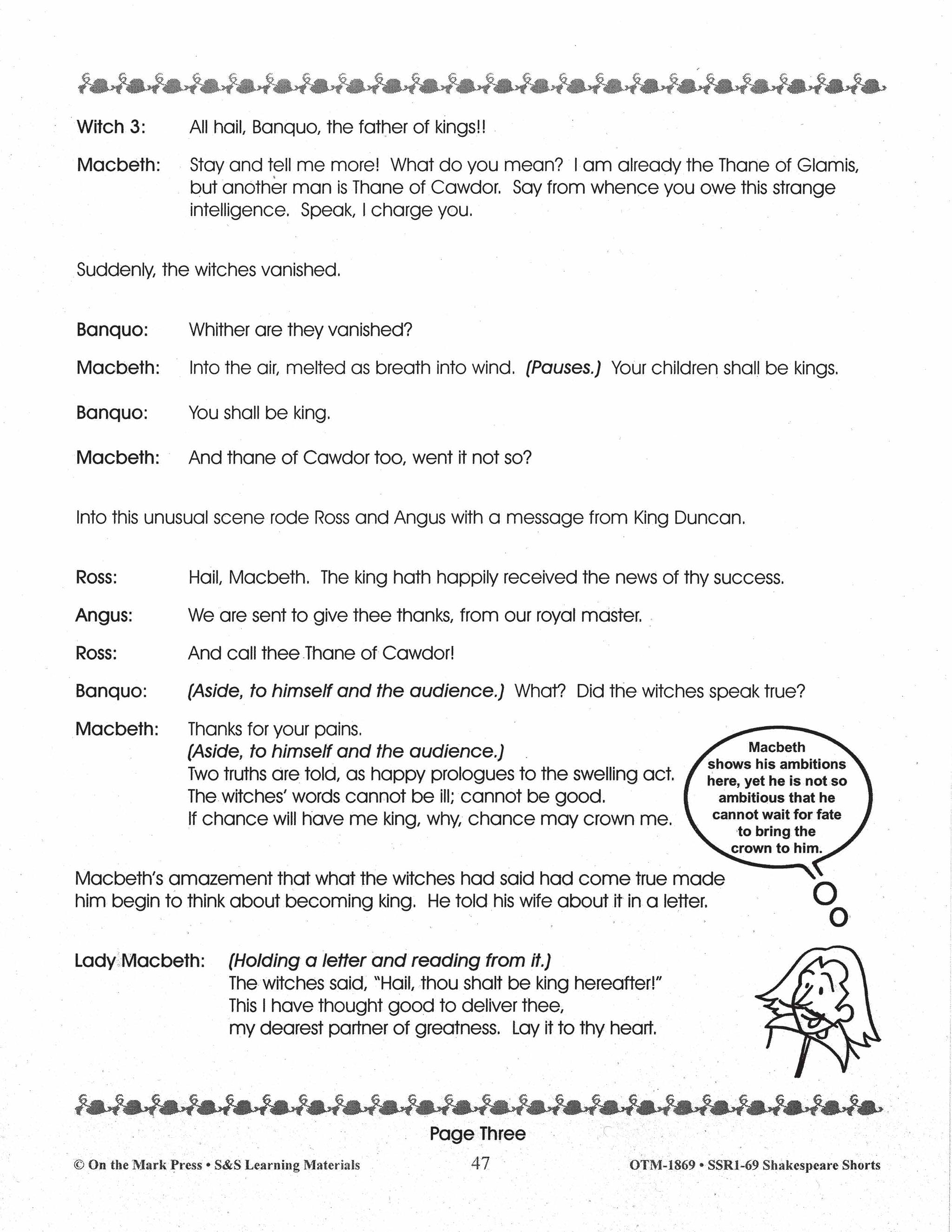 Macbeth - Shakespeare Play - A Readers' Theater Script & Activities Gr. 4-6