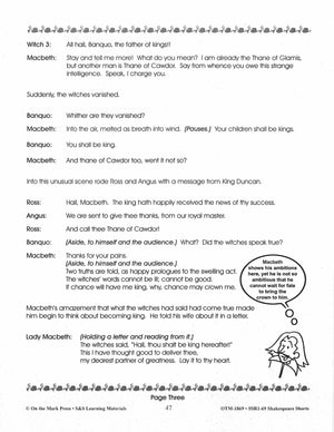 Macbeth - Shakespeare Play - A Readers' Theater Script & Activities Gr. 4-6