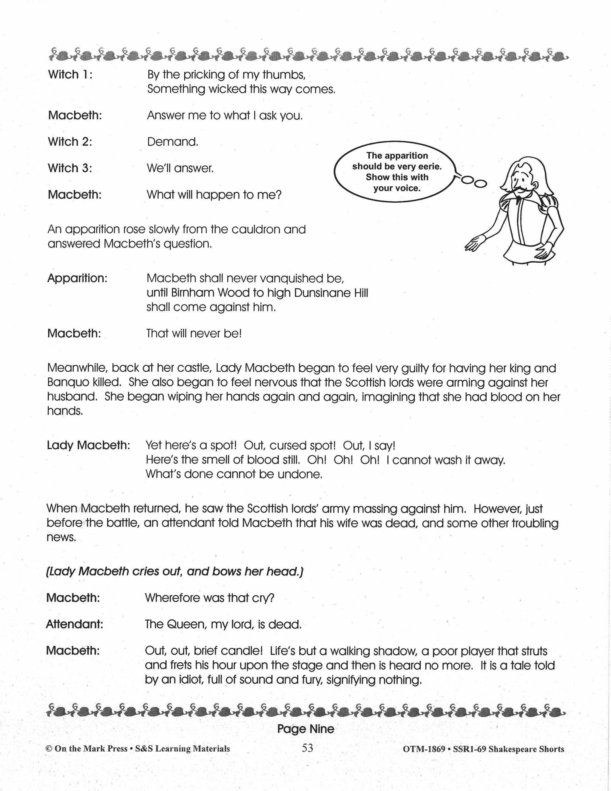 Macbeth - Shakespeare Play - A Readers' Theater Script & Activities Gr. 4-6
