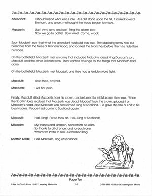 Macbeth - Shakespeare Play - A Readers' Theater Script & Activities Gr. 4-6