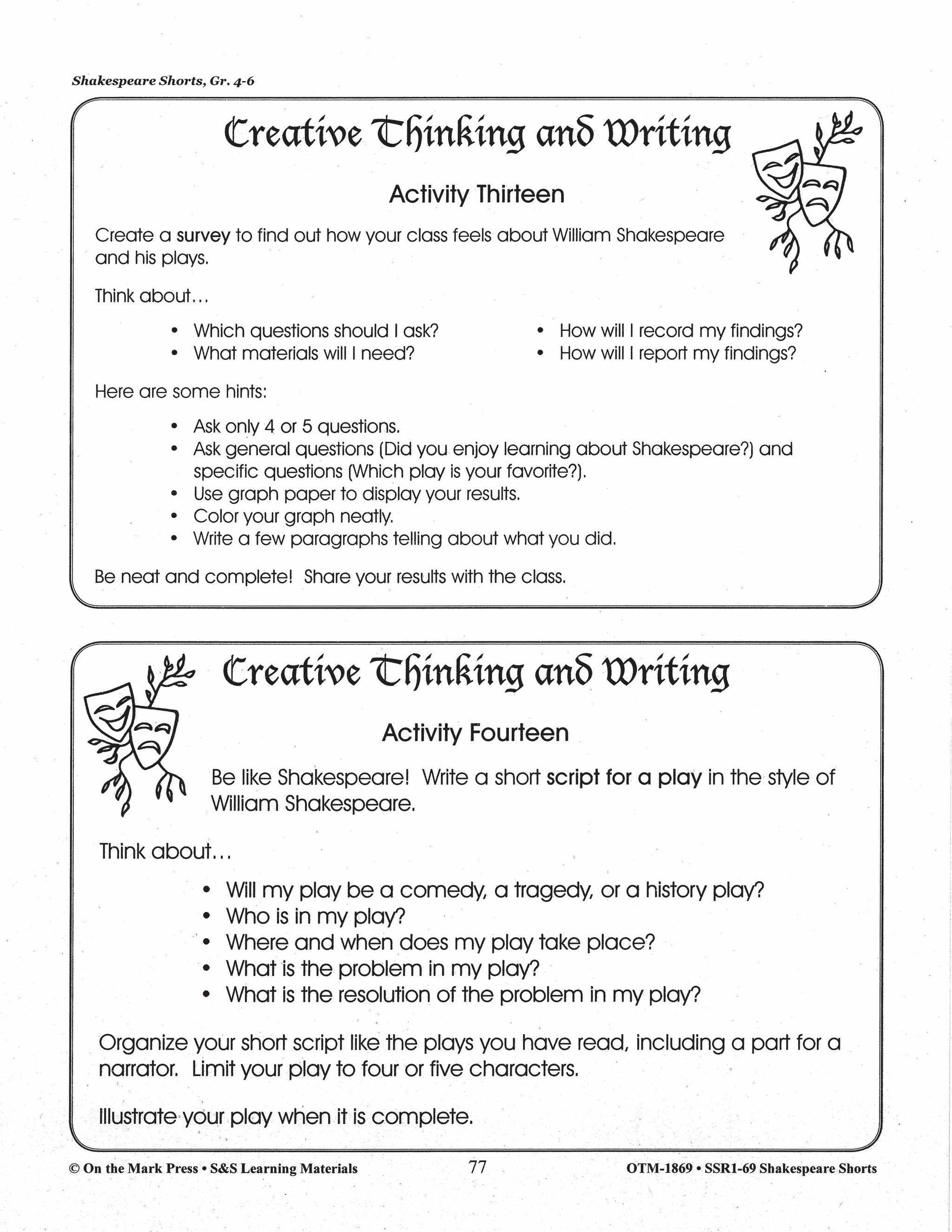 Macbeth - Shakespeare Play - A Readers' Theater Script & Activities Gr. 4-6