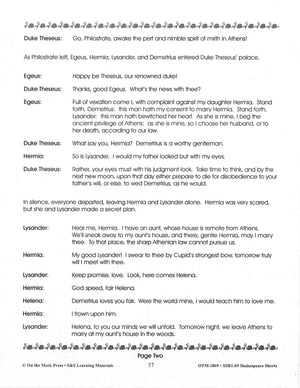A Midsummer Night's Dream - Shakespeare Play - A Readers' Theater Script & Activities Gr. 4-6