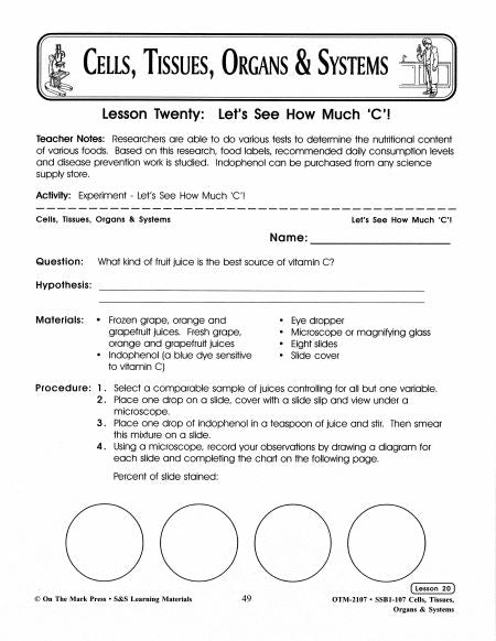 Let's See How Much Vitamin "C" Experiment Grades 7-8