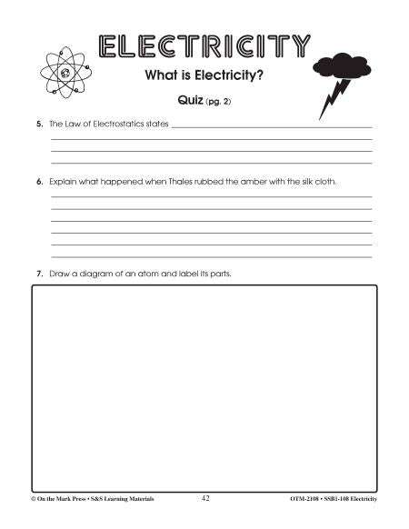 Electricity Quiz Grades 4-6